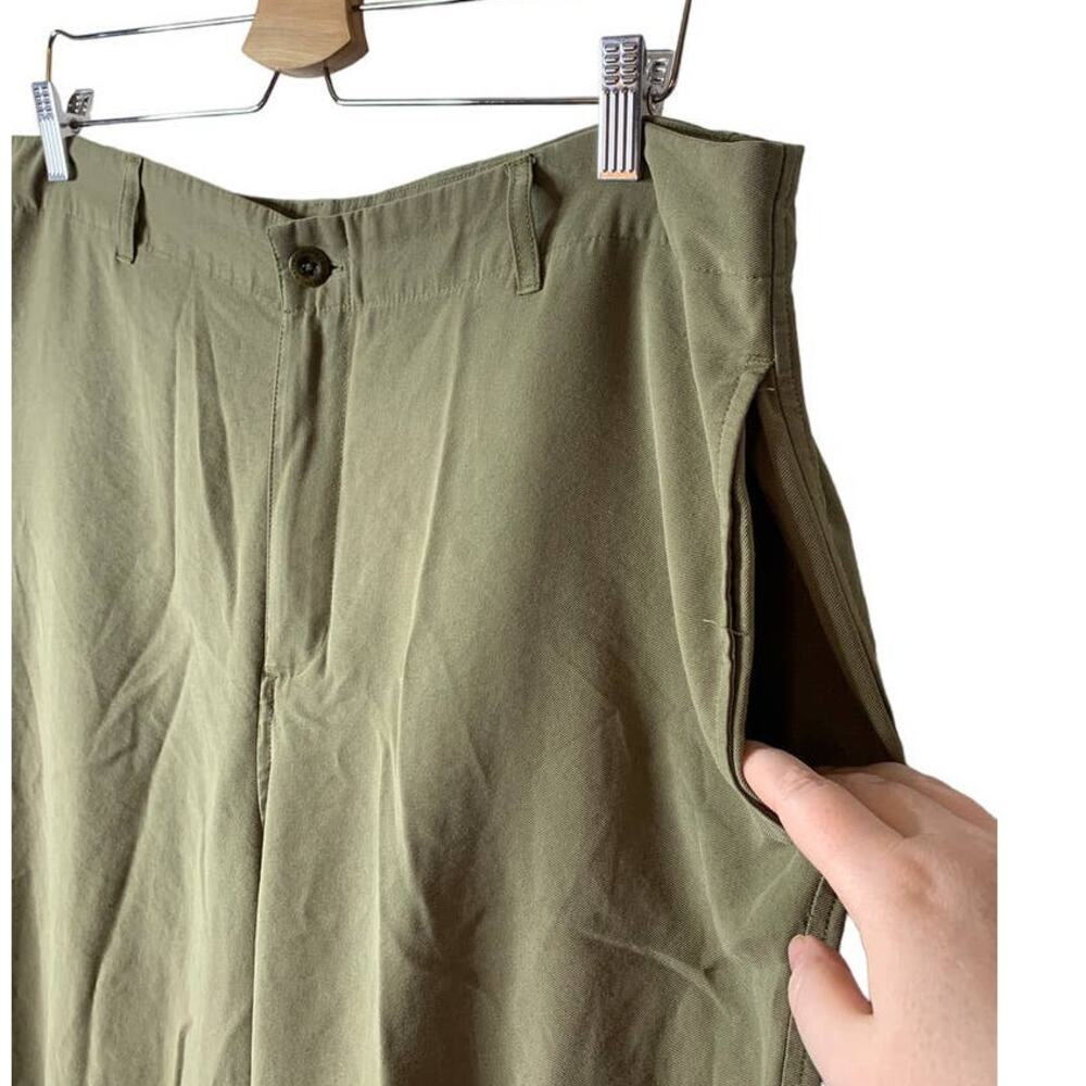 Lauren Ralph Lauren Twill Tapered Ankle Pant in Olive Fern Plus Size 16 - Picture 6 of 12